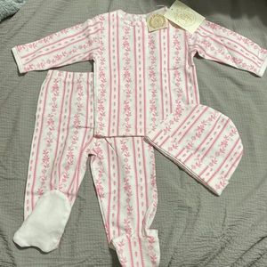 TBBC BEAUFORT BONNET Harts Hold Me French country Coterie newborn 3-6 mos footed